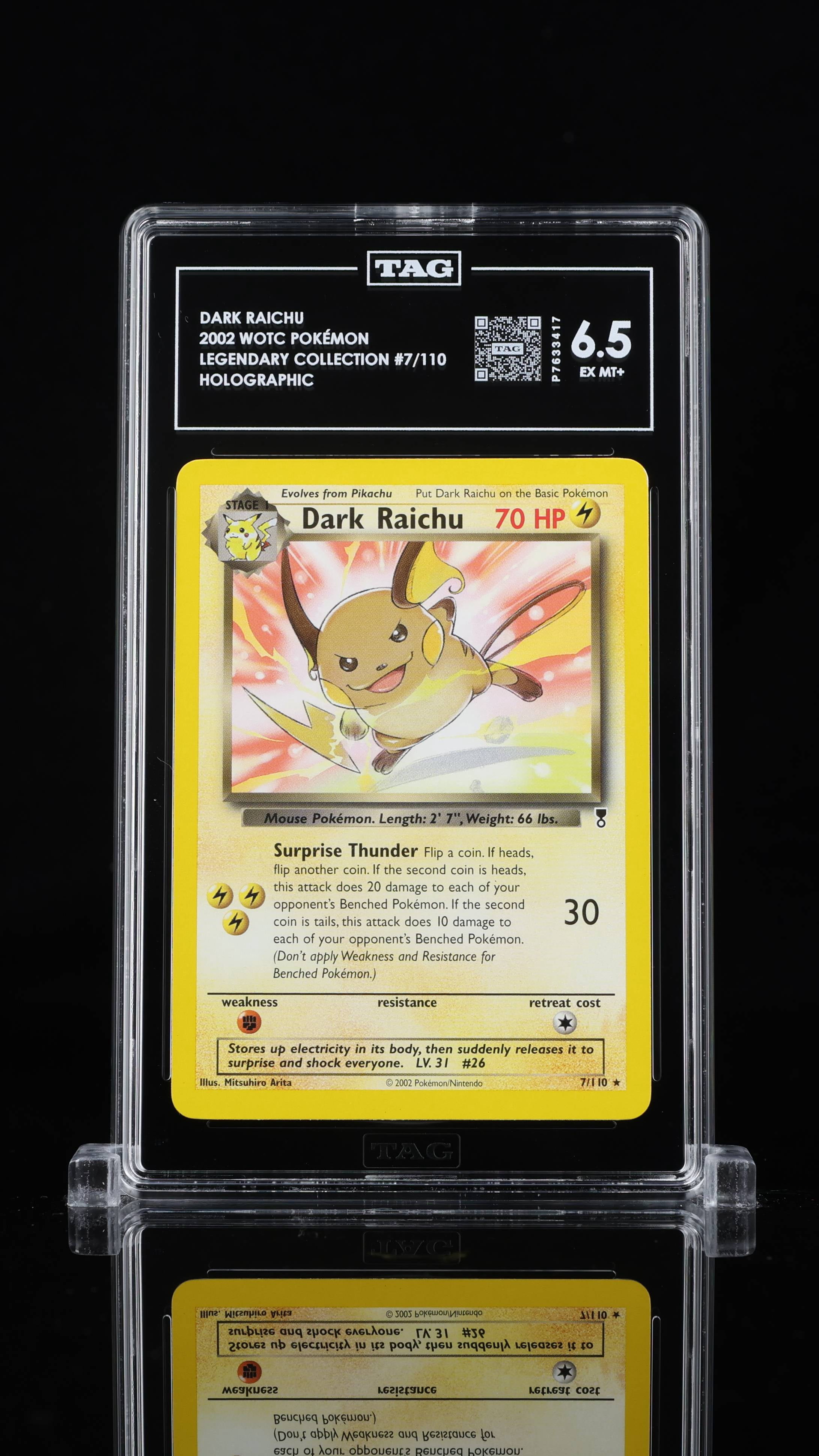 pokemon dark raichu card 83/82 First Edition CGC 9 (Dont apply Weakness and Resistance for Benched Pokemon Raichu Pokemon Card