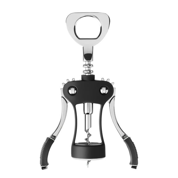 WOTOR Corkscrew Wine Opener, Zinc Alloy Wine Bottle Opener, Manual Multifunctional Wing Corkscrew (Black)