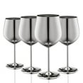 thumbnail image 1 of WOTOR Stainless Steel Wine Glasses Set of 4, 18oz Unbreakable & Portable Stemmed Metal (Silver), 1 of 7