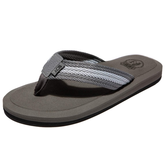 WOTTE Men's Classical Comfortable II Flip Flops Nylon Grey Size 8