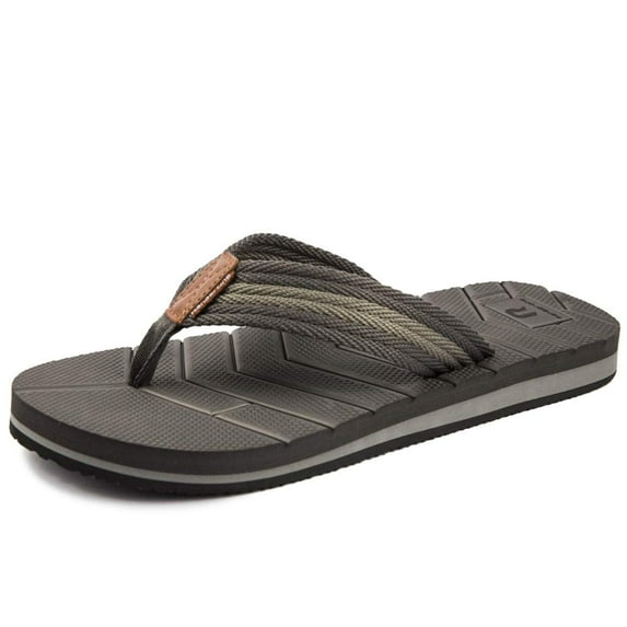 WOTTE Men's Flip Flop Classic Shockproof Sandals Non-Slip Thong Shoes Size 8.5, Grey