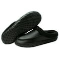thumbnail image 1 of WOTTE Men's Slippers Fleece Fuzzy Lined Memory Foam Moccasin House Shoes for Indoor Outdoor, Black Size 9-10, 1 of 6