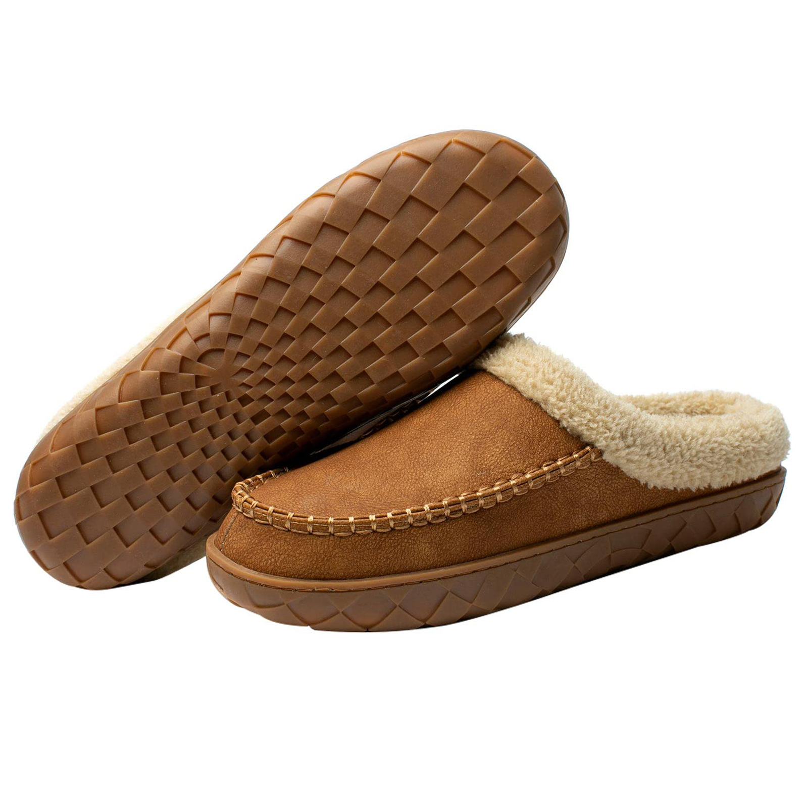 MySlipper Men's Size 11 Charcoal Moccasin Slippers ByMyPillow