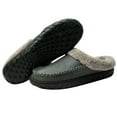 thumbnail image 1 of WOTTE Men's Slippers Fleece Fuzzy Lined Memory Foam Moccasin House Shoes for Indoor Outdoor, Grey Size 11-12, 1 of 7
