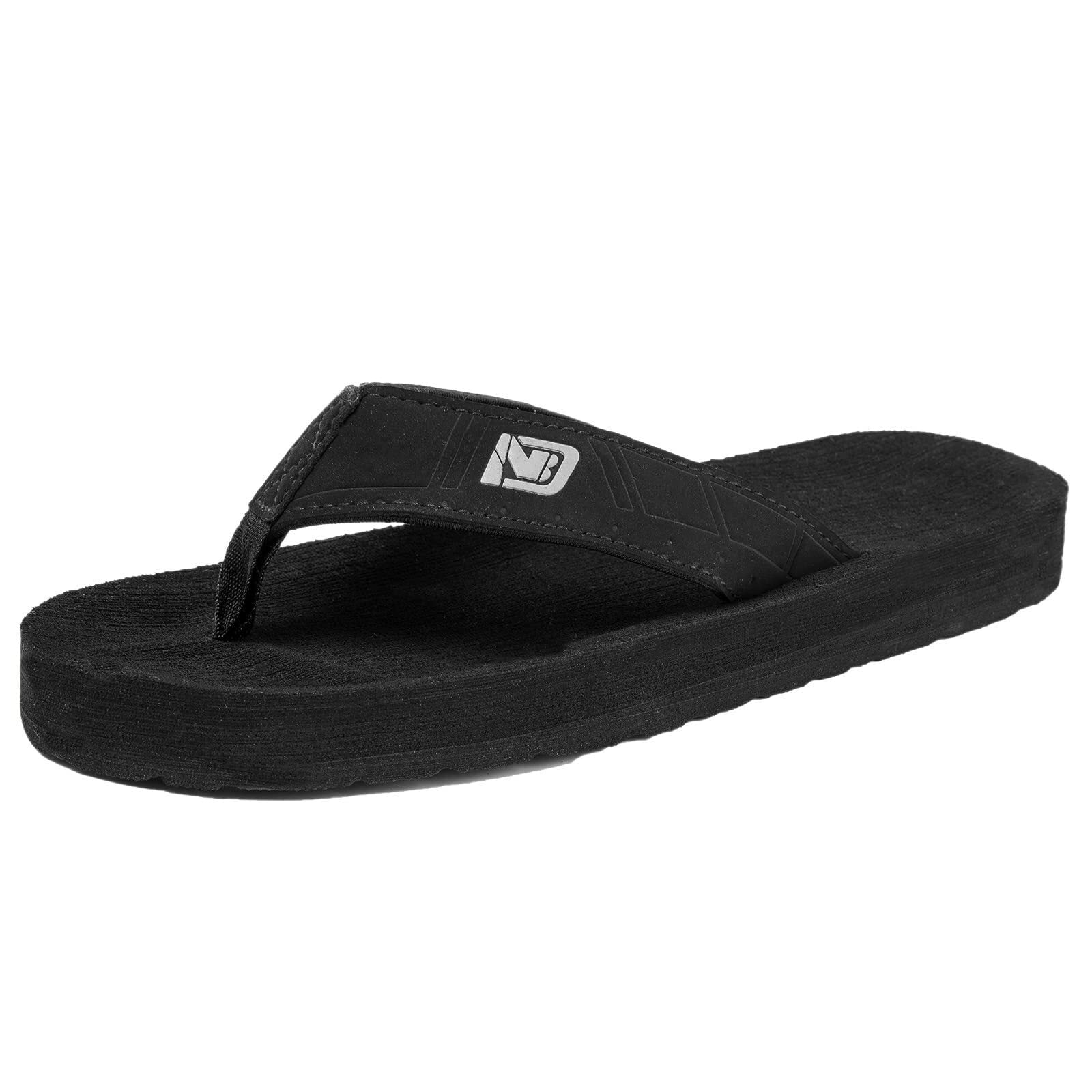 Wotte Mens Flip Flops Comfortable Thong Sandals Lightweight Summer Beach Sandals Black Size 13