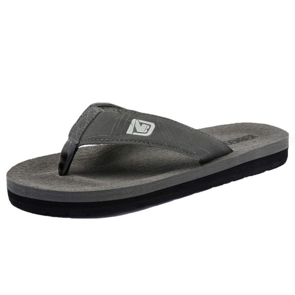 WOTTE Mens Flip Flops Comfortable Thong Sandals Lightweight Summer Beach Sandals Grey Size 8.5