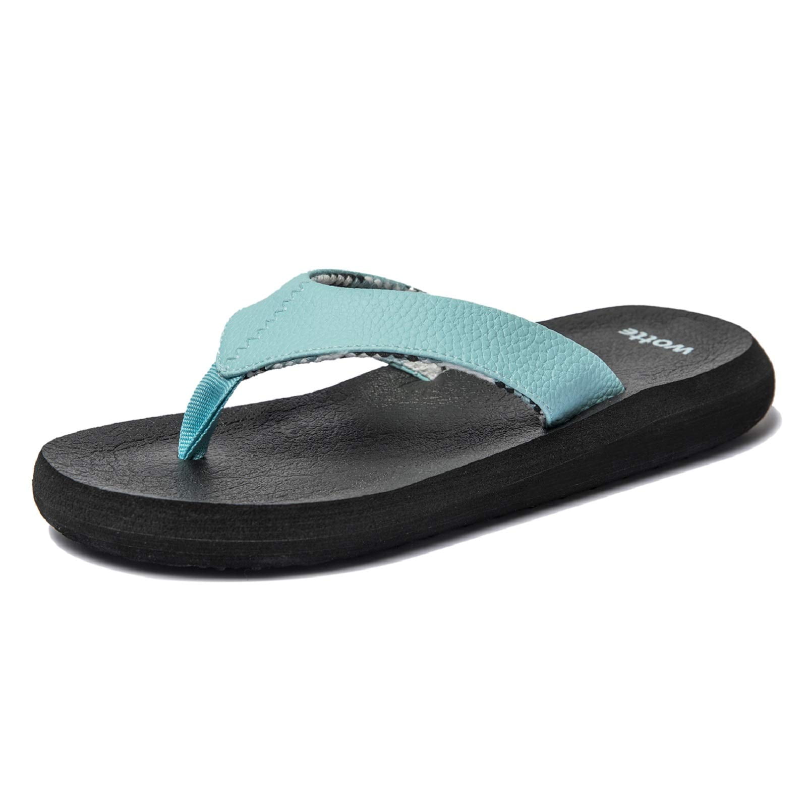 WOTTE Women's Yoga Mat Flip Flops Soft Cushion Thong Sandals Size 10