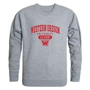 WOU Western Oregon University Wolves Alumni Fleece Crewneck Pullover Sweatshirt Heather Gray Small