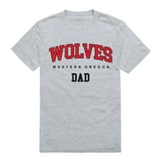 WOU Western Oregon University Wolves College Dad T-Shirt Heather Grey Small