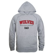 WOU Western Oregon University Wolves Dad Fleece Hoodie Sweatshirts Heather Grey Small