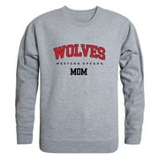 WOU Western Oregon University Wolves Mom Fleece Crewneck Pullover Sweatshirt Heather Grey Small