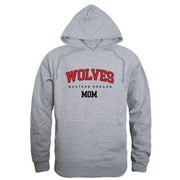 WOU Western Oregon University Wolves Mom Fleece Hoodie Sweatshirts Heather Grey Small
