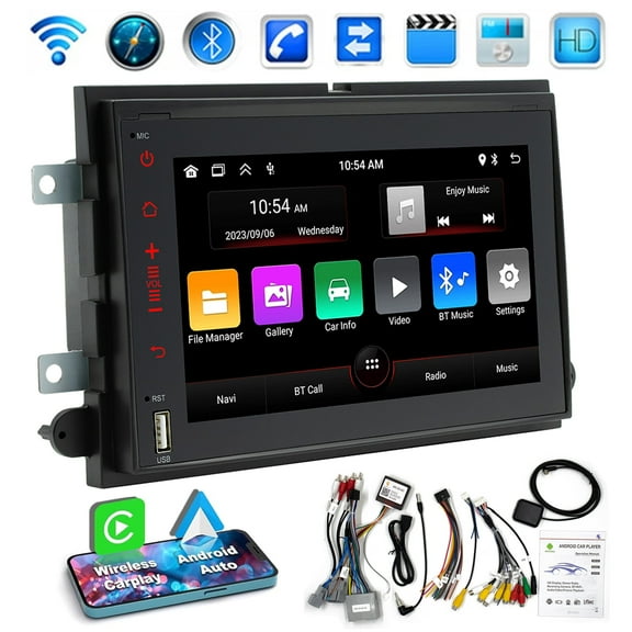 WOUDY Android 13 Bluetooth Apple Carplay, Wifi Car Stereo Radio, for 2007-2014 Ford F-150 F150 Apple Carplay GPS Player
