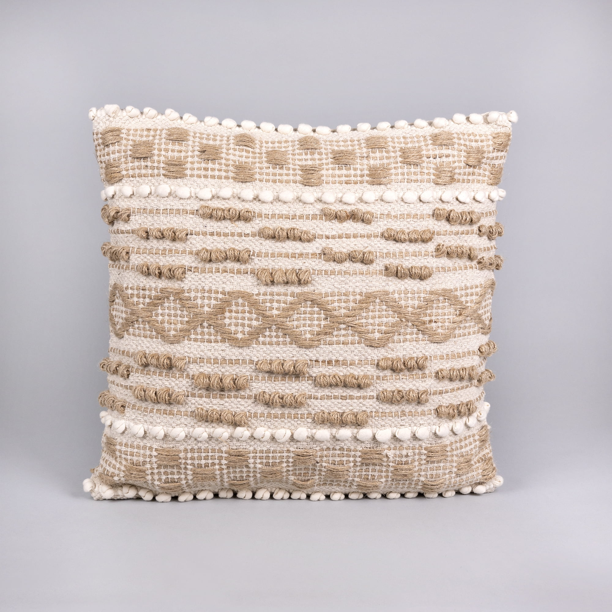 WOVEN COTTON & JUTE THROW PILLOW