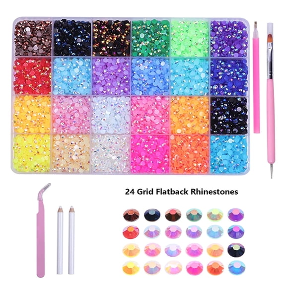15200Pcs Resin Jelly Rhinestones for Crafting Bedazzling, Multicolor 4mm Flatback Gems for Crafts Clothes Tumblers Shoes Nails, Flat Back Mixed Color Bulk Bedazzler Kit Jewels Gifts for Her