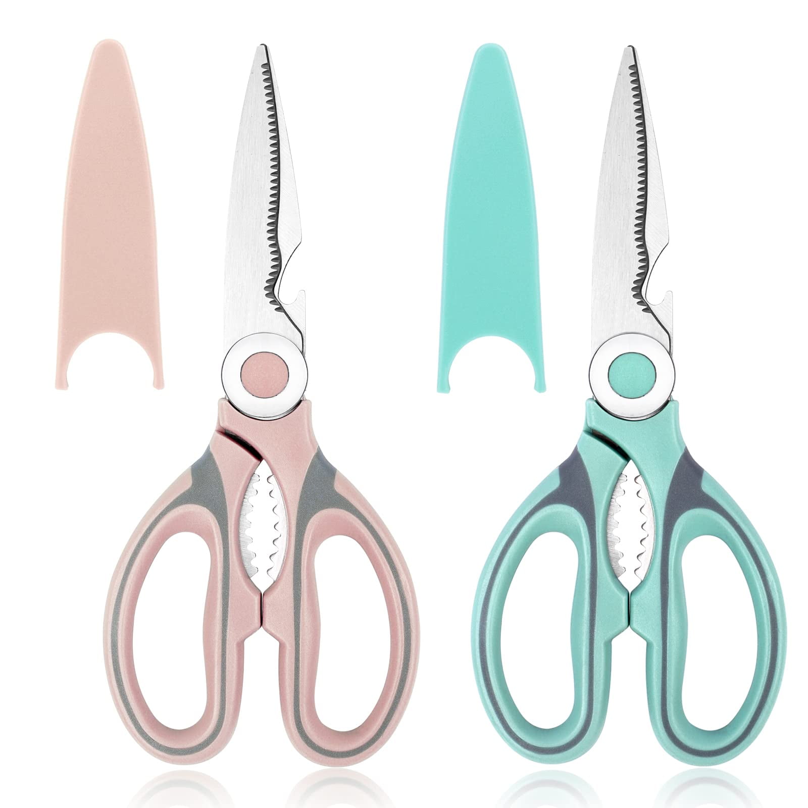 WOVTE 2Pcs Kitchen Scissors Heavy Duty Kitchen Shears Sharp Multi ...