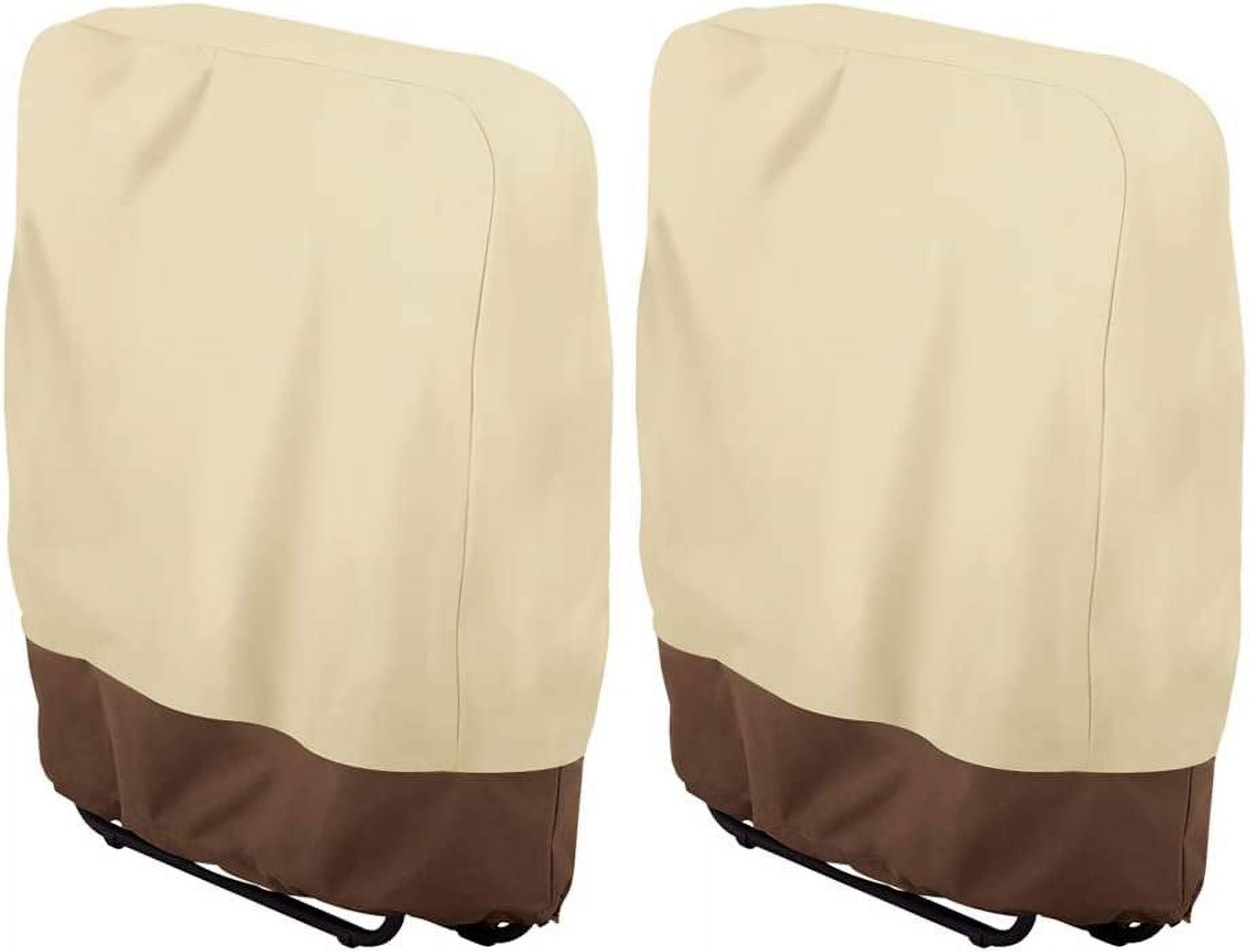 WOVTE 2Pcs Zero Gravity Chair Cover Outdoor Folding Garden Sunbed Sun Lounger Cover Waterproof Dustproof UV Resistant Patio Veranda Reclining Chairs Cover Beige Coffee Walmart