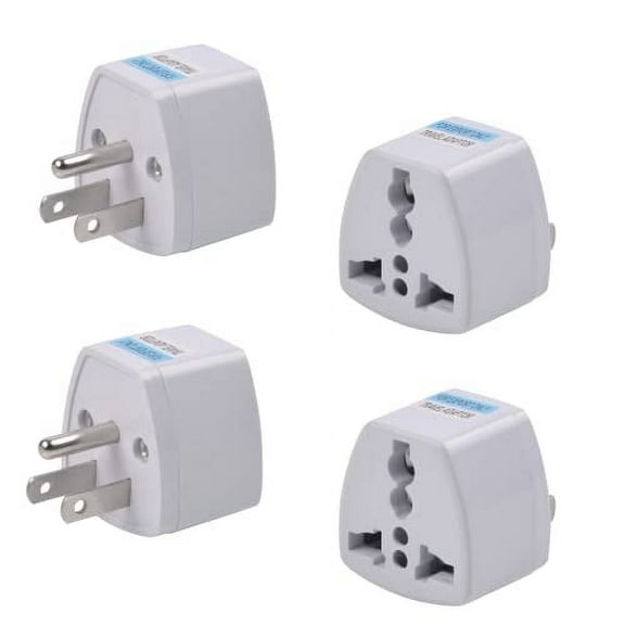 WOVTE 4 Packs Universal Travel Plug Adapter, UK to US Plug Adapters European to US Canada Adapter India to USA General Travel Adapter AC Power Plug Travel Socket Converter Outlet