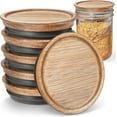 thumbnail image 1 of WOVTE 6-Pack Wide Mouth Wooden Mason Jar Lids for Ball/Mason/Kerr Jars, 6-Pack, Natural Acacia Wood, Food-Grade Material, 100% Fit & Airtight for Wide Mouth Jars (6PCS-Wide), 1 of 7