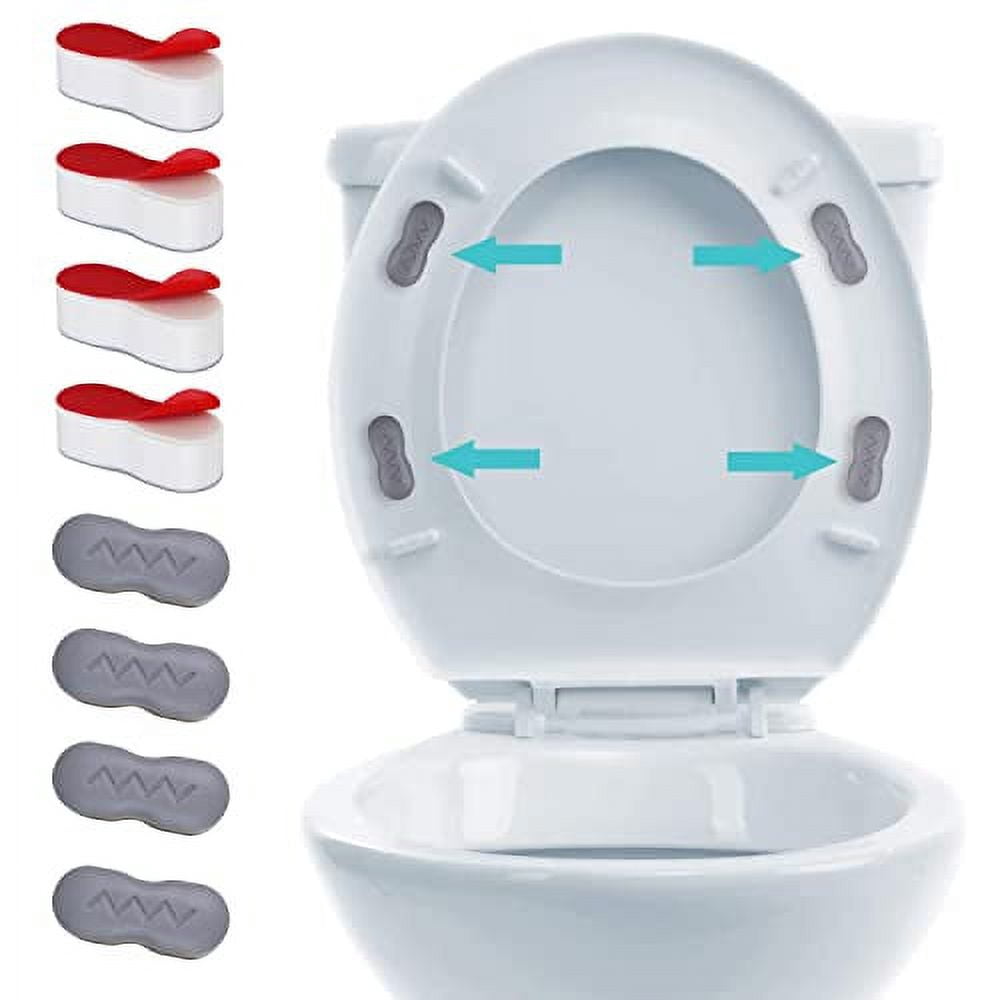 8-Pack Toilet Seat Bumper Replacement Kit – Universal White Bumpers With Strong Adhesive For Bidet & Standard Seats