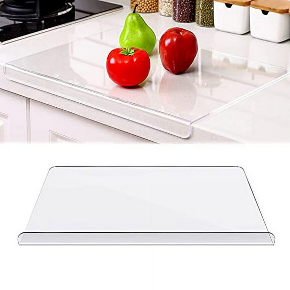 WOVTE Acrylic Cutting Boards for Kitchen Counter, Acrylic Cutting Board with Counter Lip, Non Slip Clear Cutting Board for Countertop, Acrylic Cutting Boards for Protector Home Restaurant(18 * 14 in)