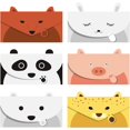 thumbnail image 1 of WOVTE Cute Lovely Animal Cartoon Letter Writing Stationery Paper, Greeting Card, Thank You Card, 6pcs with Envelopes and Animal Stickers，Size 6.3" X 8.3" Paper, – Panda Bear Fox Leopard Pig Rabbit, 1 of 6