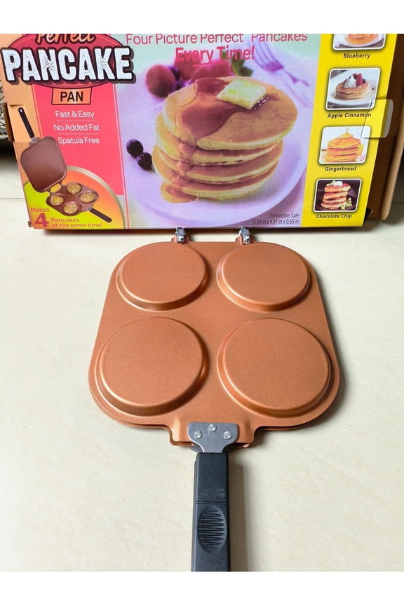 Perfect Pancake Maker - 4 Hole Nonstick Pancake Pan & Omelette Maker, DIY Baking Tool for Pancakes, Eggs, Crepes - Easy to Clean & Durable, Ideal for Breakfast, Home Cooking