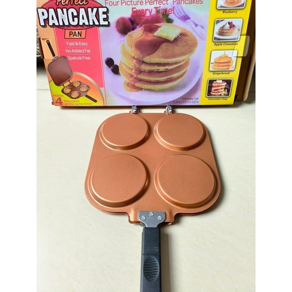 WOVTE Perfect Pancake Maker - 4 Hole Nonstick Pancake Pan & Omelette Maker, DIY Baking Tool for Pancakes, Eggs, Crepes - Easy to Clean & Durable, Ideal for Breakfast, Home Cooking