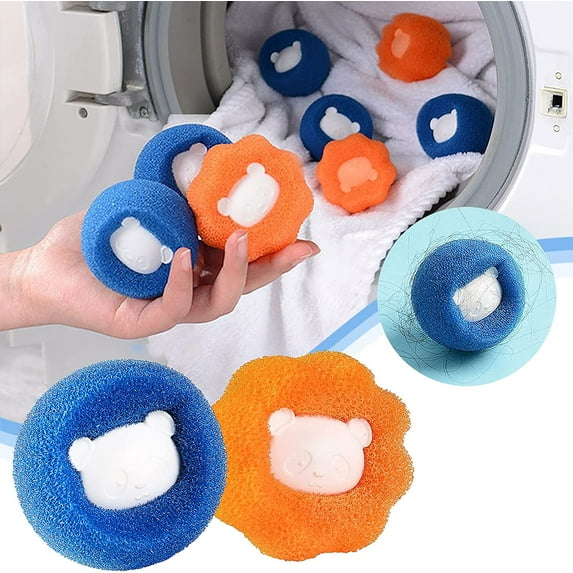 WOVTE Pet Hair Remover for Laundry, Laundry Pet Hair Catcher, Washing Machine Hair Catcher, Washing Balls Dryer Balls for Clothing Dog Cat Pet Fur Remover 9 Pcs