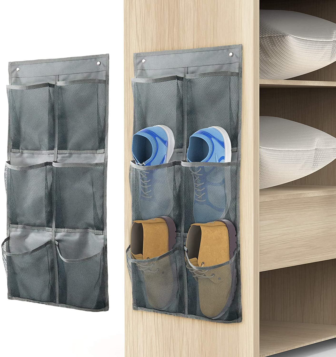 WOVTE Wall Mounted Shoes Rack 2Pack/Can Store 6Pairs of Sneakers,with