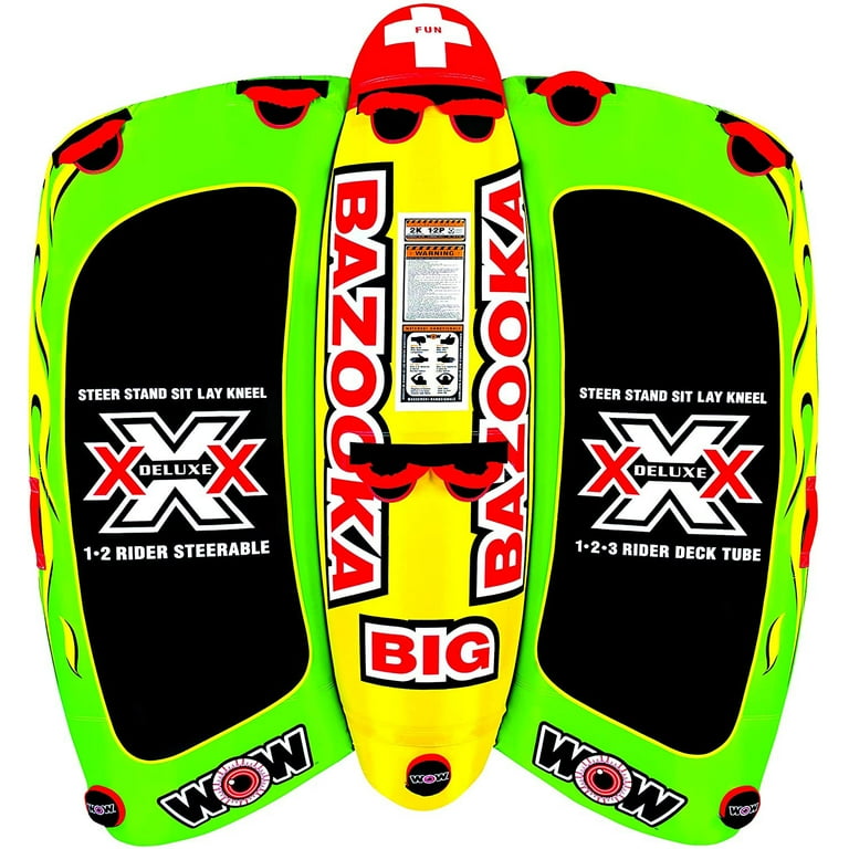 WOW Watersports Big Bazooka 4-Rider Towable Water Tube, Inflatable