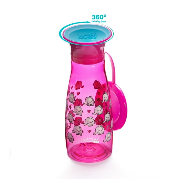 WOW CUP Mini - 360 Sippy Bottle - Elephants, 12 oz/350 ml