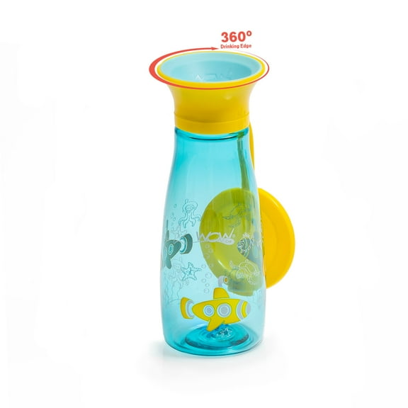 WOW CUP Mini - 360 Sippy Bottle - Yellow Submarines, 12 oz/350 ml