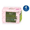 thumbnail image 1 of WOW Cotton Liner Sanitary Pad, for women, Unscented, Ultra Thin, 4 Packs, 80 ct, 1 of 6