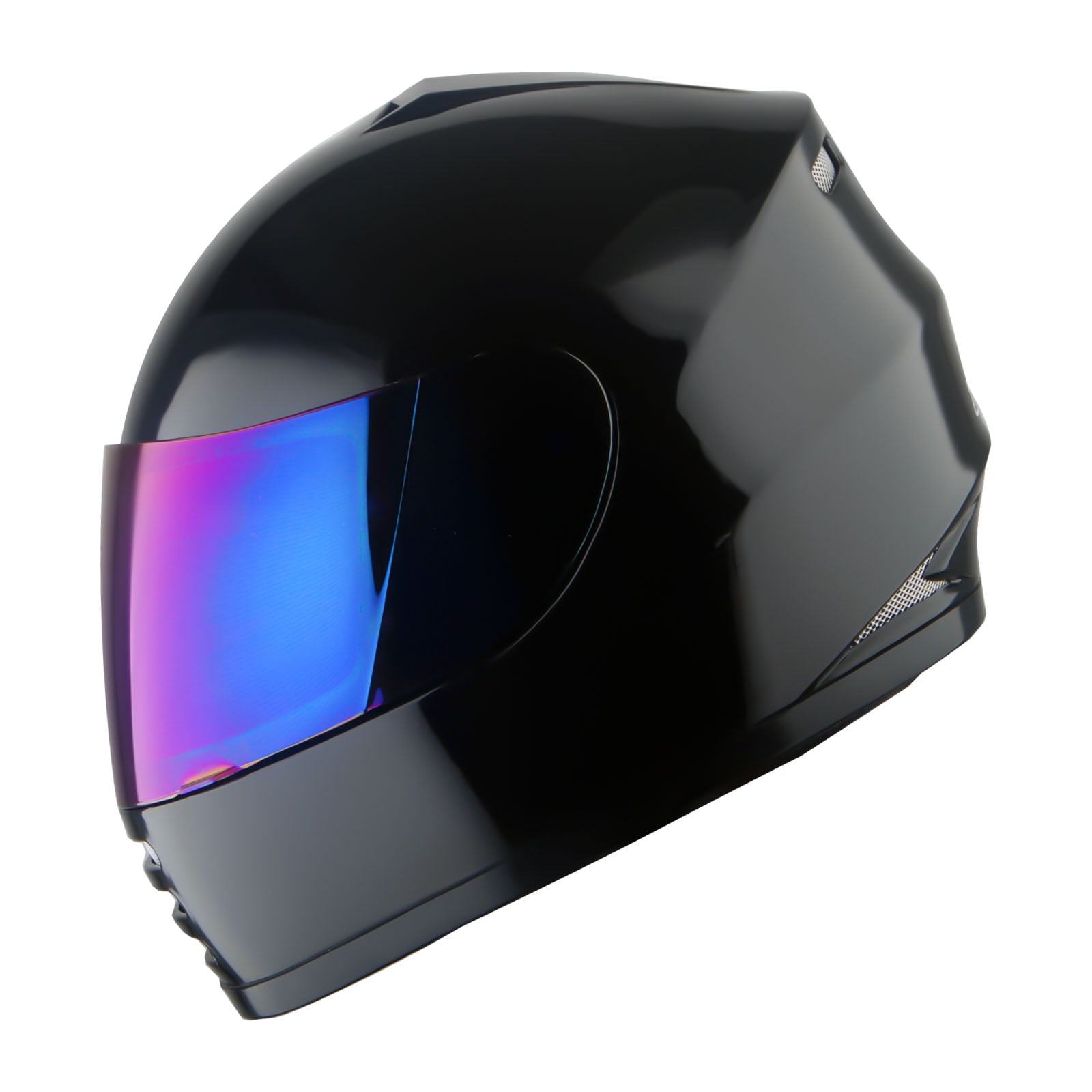 WOW Motorcycle Full Face Helmet Street Bike BMX MX Youth Kids HKY-B15 Glossy Black