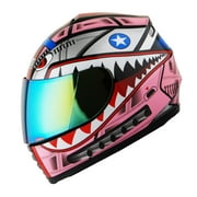 WOW Motorcycle Full Face Helmet Street Bike BMX MX Youth Kids HKY-B15 Shark Pink