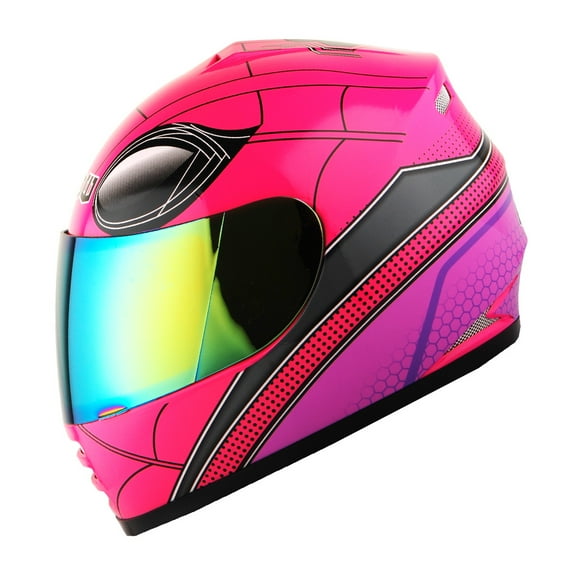 WOW Motorcycle Youth Kids Street Bike BMX MX Full Face Helmet KY-B15CLS Spider Pink