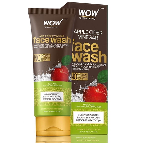 WOW Skin Science Apple Cider Vinegar Face Wash - No Parabens, Sulphate, Silicones & Color (100mL)