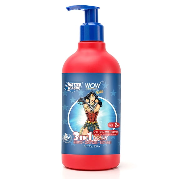 WOW Skin Science Kids 3 in 1 Wash - Shampoo + Conditioner + Body Wash - 300 ml