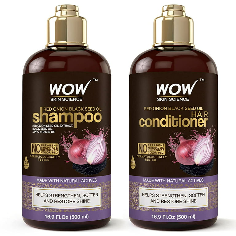 lastbil Sinis dyd WOW Skin Science Nourishing Daily Shampoo & Conditioner Full Size Set with  Red Onion Black Seed Oil - 2 Piece - Walmart.com