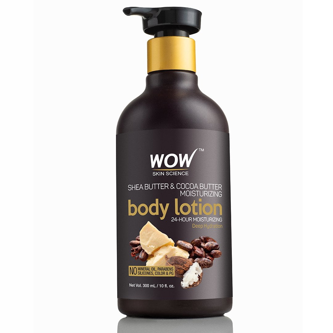 WOW Skin Science Shea & Cocoa Butter Moisturizing Body Lotion (Deep Hydration) - Daily Skin Moisture For Men and Women - With Aloe Vera, Sweet Almond & Moroccan Argan Oil - 300ml