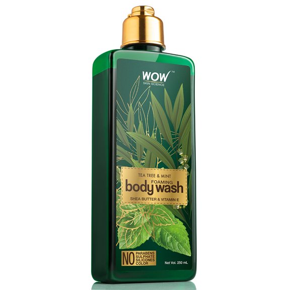WOW Skin Science Tea Tree & Mint Foaming Body Wash - 250 mL