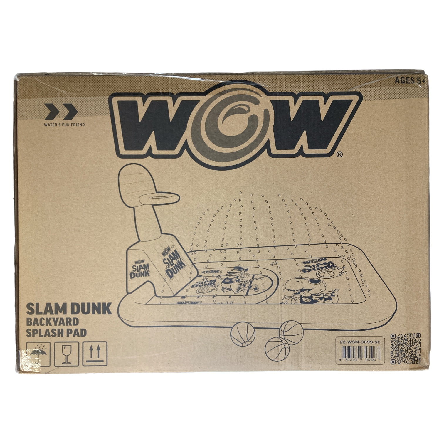 WOW Sports Inflatable Garden Hoops Splash Pad, 360 Degree Sprinkler, 10