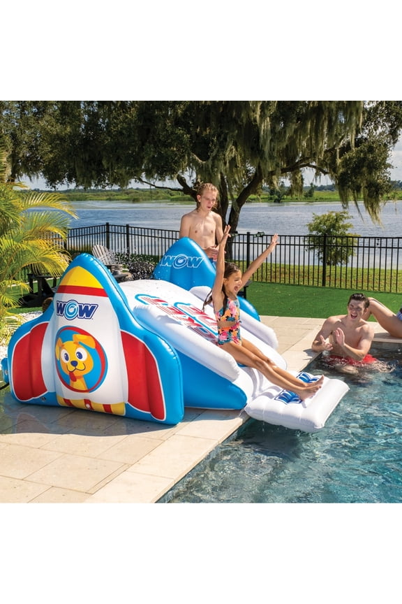 Rocket Pool Slide with Built-In Sprinklers