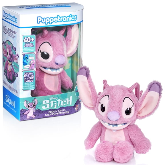 WOW! Stuff Disney Angel Palm Puppetronic | 40+ Sounds and Actions | Moving Head & Mouth | Touch Sensor Reactions | Talks with Stitch Palm Puppetronic | For Fans Age 6+