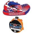 thumbnail interactive-video image 1 of WOW World of Watersports Champion 3-Person Multicolor Towable and WOW SPORTS 4K 60 ft. Multicolor Tow Rope for Boat Towables, 1 of 11