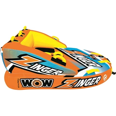 WOW World of Watersports Zinger 1 or 2 Person Inflatable Towable Tube for Boating, Waterskiing Towable