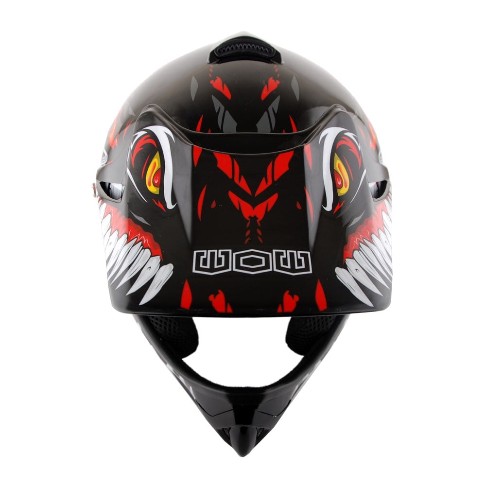 WOW Youth Kids Motocross BMX MX ATV Dirt Bike Helmet HJOY Dino Red