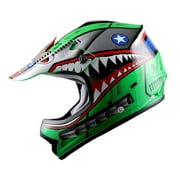 WOW Youth Kids Motocross Helmet BMX MX ATV Dirt HBOY-K Monster Shark Green