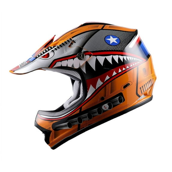 WOW Youth Kids Motocross Helmet BMX MX ATV Dirt Bike HBOY-K Shark Orange